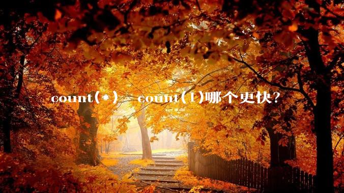 count(*)  count(1)哪个更快？